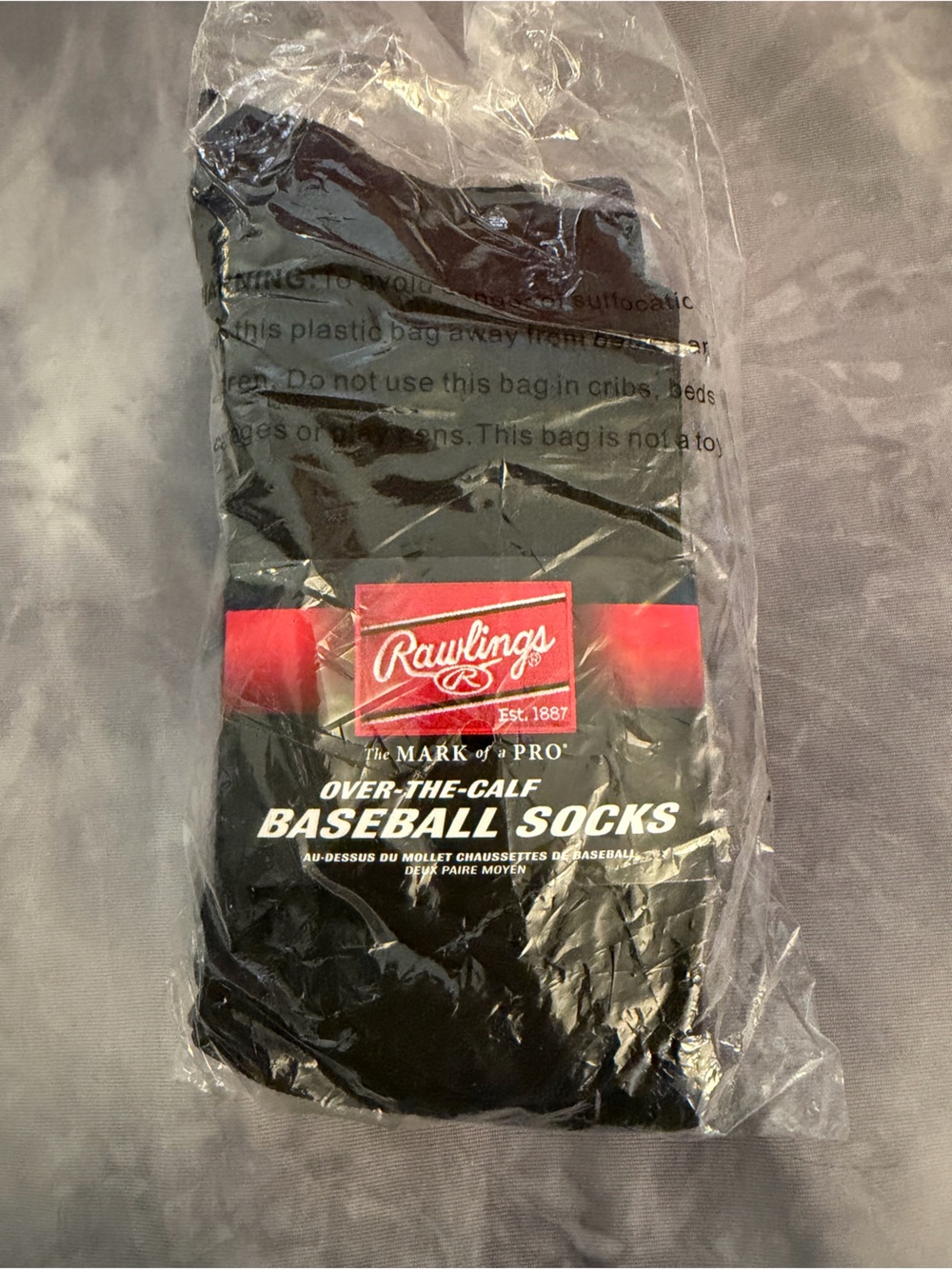 Rawlings Black and Red Over-the-Calf Baseball Socks